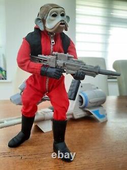 1/6 scale Star Wars Rogue One Rebel Nien Nunb pilot custom 9 figure + speeder