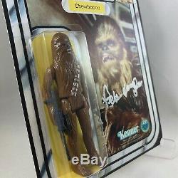 1977 STAR WARS CHEWBACCA Figure MOC Custom AUTOGRAPHED by PETER MAYHEW JSA Cert