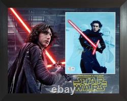 Adam Driver Kylo Ren Star Wars Custom Framed Signed Autograph Photo Beckett