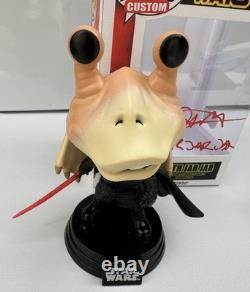 CUSTOM Pop! Star Wars Darth Jar Jar Binks Figure signed by AHMED BEST BAS READ