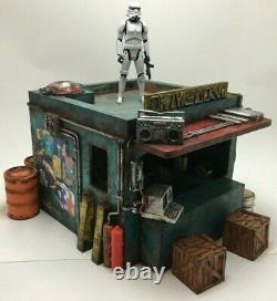 CUSTOM SCI FI BUILDING DIORAMA for 3.75 inch STAR WARS GI JOE FIGURES