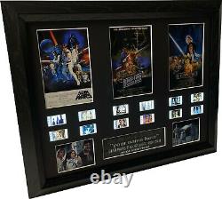 CUSTOM Signed Star Wars Trilogy film cell (1977,1980,1983) Filmcell, Engraved