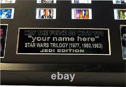 CUSTOM Signed Star Wars Trilogy film cell (1977,1980,1983) Filmcell, Engraved