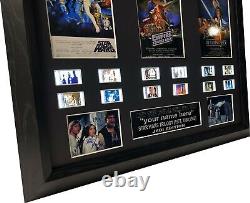 CUSTOM Signed Star Wars Trilogy film cell (1977,1980,1983) Filmcell, Engraved