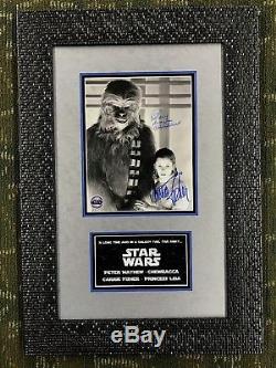 Carrie Fisher & Peter Mayhew STAR WARS Signed Awesome Custom Framed JSA COA