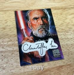 Christopher Lee Star Wars Count Dooku Custom Cut Signature Trading Card 1 of 1