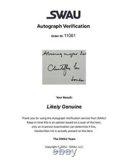 Christopher Lee Star Wars Count Dooku Custom Cut Signature Trading Card 1 of 1