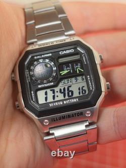 Custom Casio AE1200 Death Star Mod Digital World Time Star Wars Watch