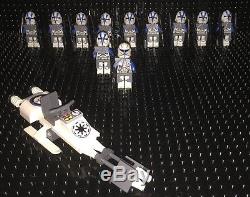 Custom Lego Compatible Star Wars 501st Gunship with Troops & Speeder
