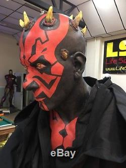 Custom Life Size Star Wars Darth Maul with Lightsaber and Light Up Base