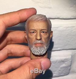 Custom Obi-Wan Kenobi 1/6 Head Sculpt for Hot Toys Star Wars Body Luke DX07