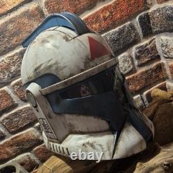 Custom Painted Phase1 Clone Trooper Helmet 11 Hasbro (red/blue/chrome #3)
