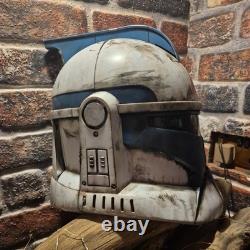 Custom Painted Phase1 Clone Trooper Helmet 11 Hasbro (red/blue/chrome #3)