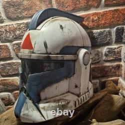 Custom Painted Phase1 Clone Trooper Helmet 11 Hasbro (red/blue/chrome #3)