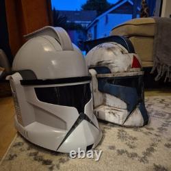 Custom Painted Phase1 Clone Trooper Helmet 11 Hasbro (red/blue/chrome #3)