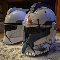 Custom Painted Phase1 Clone Trooper Helmet 11 Hasbro (red/blue/chrome #3)