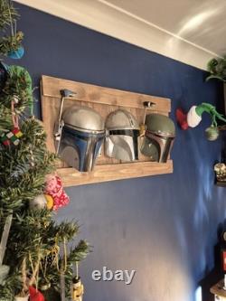 Custom Painted Star Wars Mandalorian Trio Wall Art (Lighter wood)