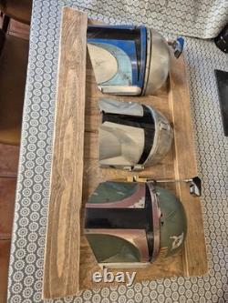 Custom Painted Star Wars Mandalorian Trio Wall Art (Lighter wood)