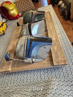 Custom Painted Star Wars Mandalorian Trio Wall Art (Lighter wood)