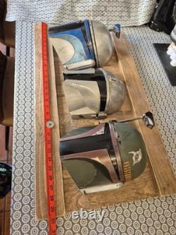 Custom Painted Star Wars Mandalorian Trio Wall Art (Lighter wood)