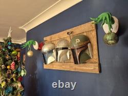 Custom Painted Star Wars Mandalorian Trio Wall Art (Lighter wood)