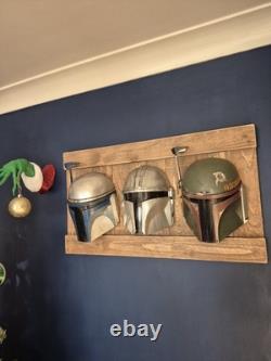 Custom Painted Star Wars Mandalorian Trio Wall Art (Lighter wood)