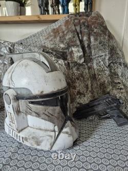 Custom Painted Talking Star Wars Clone Trooper Helmet And Blaster set #2