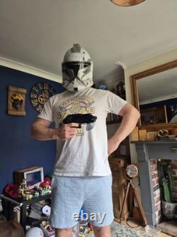 Custom Painted Talking Star Wars Clone Trooper Helmet And Blaster set #2
