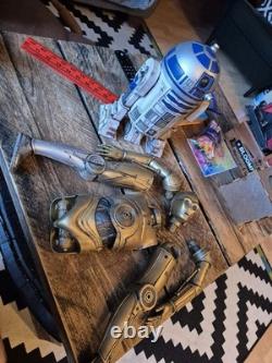 Custom Painted Weathered 21 Talking C3PO & 11 Beeping R2D2