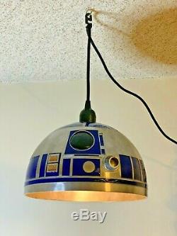 Custom Stainless-Steel Star Wars R2-D2 Pendulum Lamp Fixture