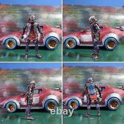 Cyberpunk gangster custom action figure with garage and vehicle