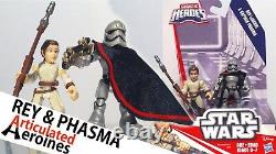 Disney Star Wars Galaxy Heroes Rey And Captain Phasma Action Figure Very Rare