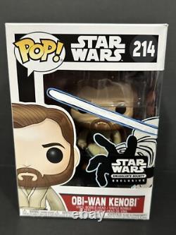 FUNKO POP! Star Wars Smuggler's Bounty Obi-Wan Kenobi #214 with Custom Art Box