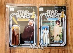 First 12 Kenner Star Wars Figures on Custom Cards, Vintage, 1977, MOC, DT Sabers