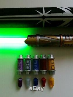 Galaxys Edge STAR WARS LIGHTSABER Jedi Saber 6 BONUS KYBER CRYSTAL Savis Custom