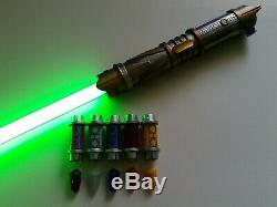 Galaxys Edge STAR WARS LIGHTSABER Jedi Saber 6 BONUS KYBER CRYSTAL Savis Custom