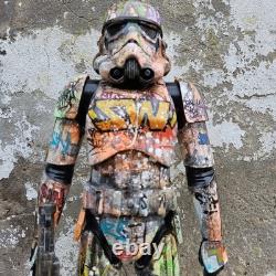 Graffiti Storm Trooper Star Wars 18 Inch Figurei Custom Painted Art Toy Hoakser