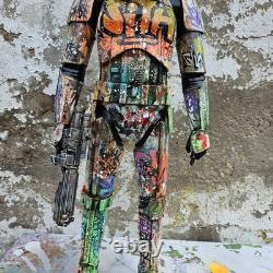 Graffiti Storm Trooper Star Wars 18 Inch Figurei Custom Painted Art Toy Hoakser
