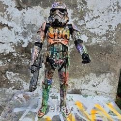 Graffiti Storm Trooper Star Wars 18 Inch Figurei Custom Painted Art Toy Hoakser