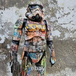 Graffiti Storm Trooper Star Wars 18 Inch Figurei Custom Painted Art Toy Hoakser