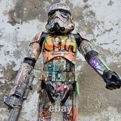 Graffiti Storm Trooper Star Wars 18 Inch Figurei Custom Painted Art Toy Hoakser