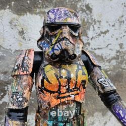 Graffiti Storm Trooper Star Wars 18 Inch Figurei Custom Painted Art Toy Hoakser