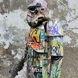 Graffiti Storm Trooper Star Wars 18 Inch Figurei Custom Painted Art Toy Hoakser
