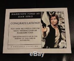 HARRISON FORD RARE AUTOGRAPHED SIGNED CUSTOM 5x7 STAR WARS CARD