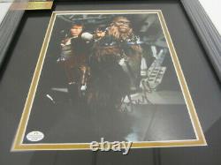 Harrison Ford, Peter Mayhew Signed 8x10 Photo in Custom Frame with COA
