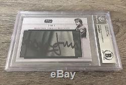 Harrison Ford Star Wars Empire Signed Custom Cut Auto Card Beckett Slabbed #1/1