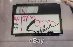 Harrison Ford Star Wars Signed Custom Cut Auto Large Card #1/1 Beckett Slabbed