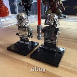 LEGO Custom Chrome Darth Vader And Storm Trooper Minifigure RARE no cape