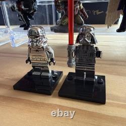 LEGO Custom Chrome Darth Vader And Storm Trooper Minifigure RARE no cape
