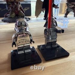 LEGO Custom Chrome Darth Vader And Storm Trooper Minifigure RARE no cape